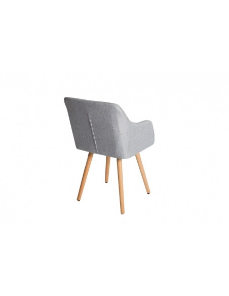 Chaise rétro design SCANDINAVIA MEISTERST?CK gris clair avec accoudoirs