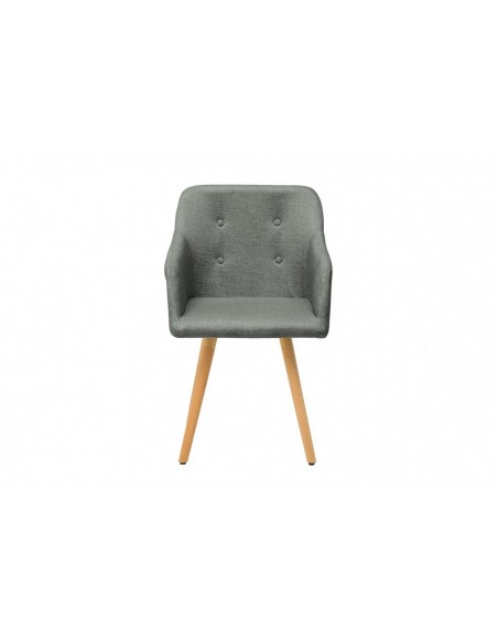 Chaise rétro design SCANDINAVIA MEISTERST?CK grise avec accoudoirs