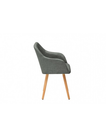 Chaise rétro design SCANDINAVIA MEISTERST?CK grise avec accoudoirs