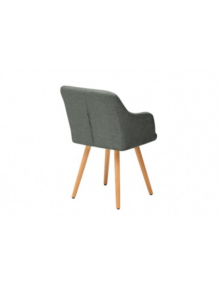 Chaise rétro design SCANDINAVIA MEISTERST?CK grise avec accoudoirs
