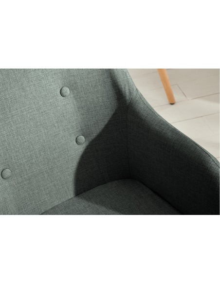 Chaise rétro design SCANDINAVIA MEISTERST?CK grise avec accoudoirs