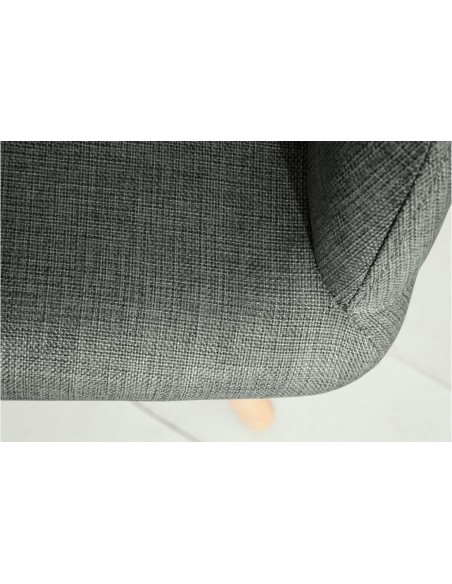 Chaise rétro design SCANDINAVIA MEISTERST?CK grise avec accoudoirs