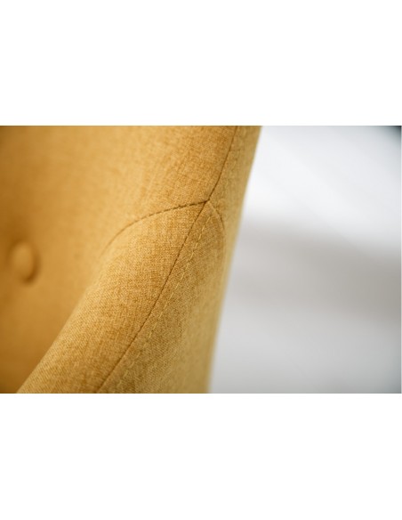 Chaise rétro design SCANDINAVIA MEISTERST?CK jaune moutarde avec accoudoirs