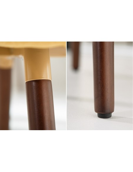 Chaise rétro design SCANDINAVIA MEISTERST?CK jaune moutarde avec accoudoirs