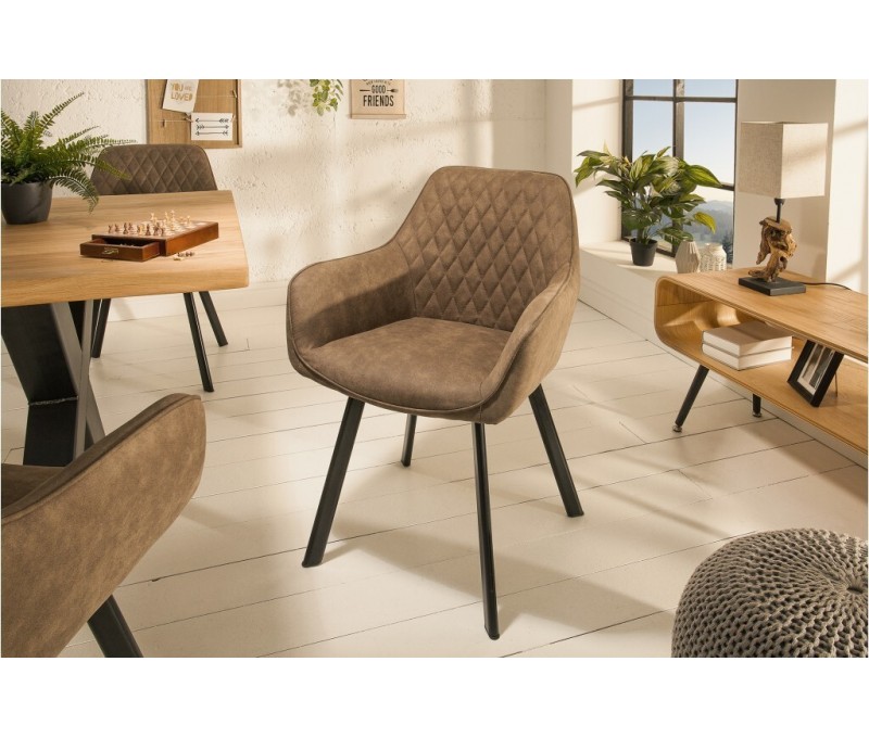 Chaise rétro PALERMO taupe avec...