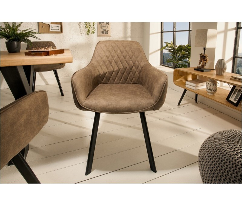 Chaise rétro PALERMO taupe avec...
