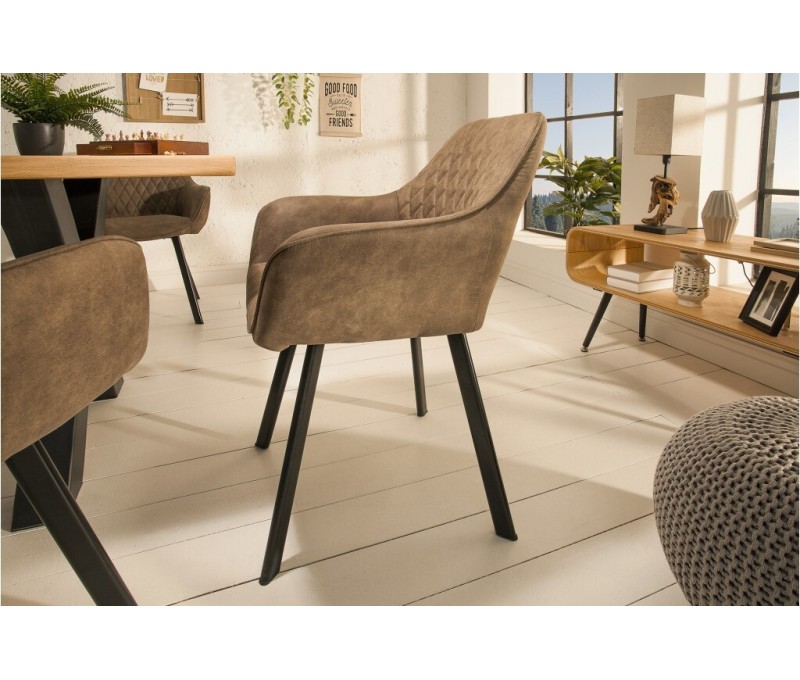 Chaise rétro PALERMO taupe avec...