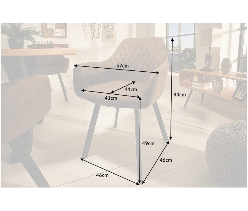 Chaise rétro PALERMO taupe avec...