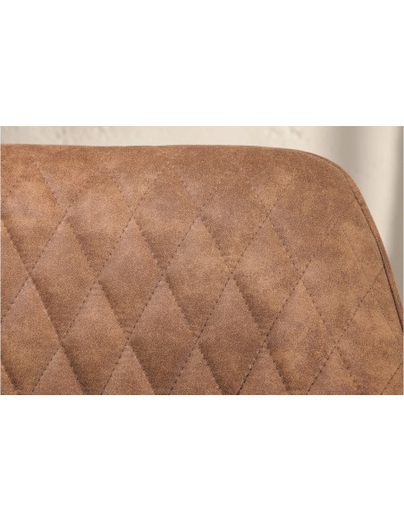 Chaise rétro PALERMO vintage marron clair avec accoudoirs et surpiqûres décoratives