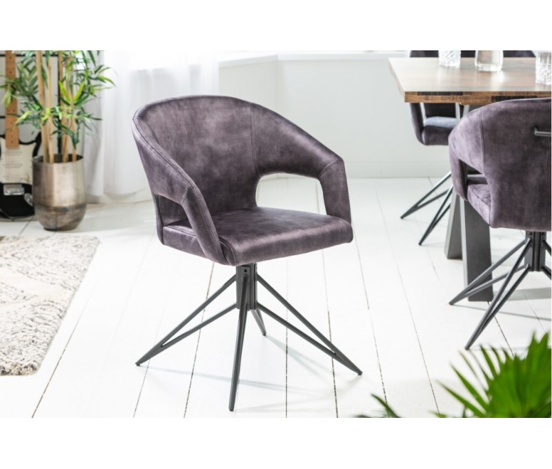 Chaise rétro pivotante ETERNITY gris...