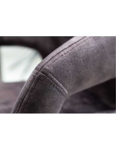 Chaise rétro pivotante ETERNITY gris velours avec poign?e confort