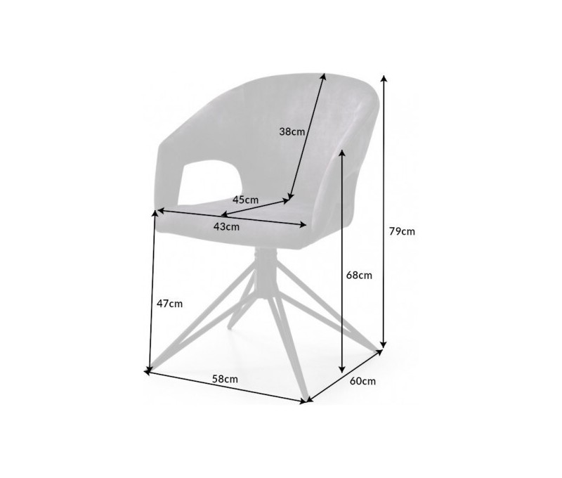 Chaise rétro pivotante ETERNITY gris...