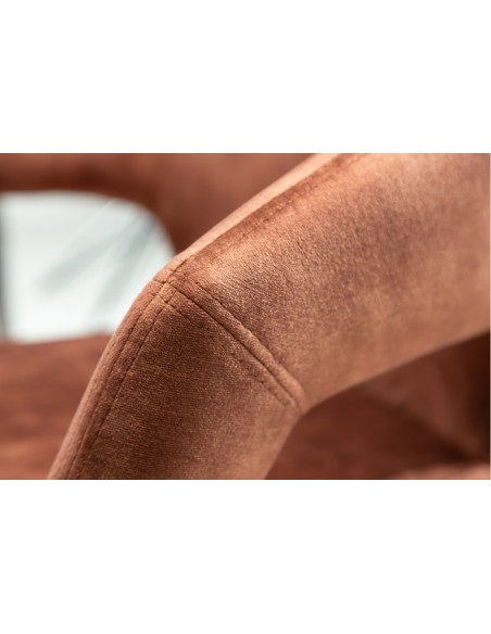 Chaise rétro pivotante ETERNITY marron velours avec poign?e confort
