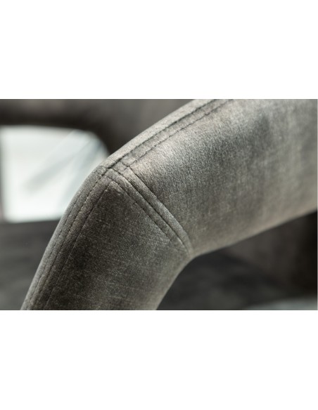 Chaise rétro pivotante ETERNITY vert foncé velours avec poign?e confort
