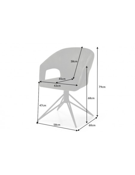 Chaise rétro pivotante ETERNITY vert foncé velours avec poign?e confort