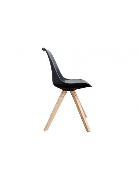 Chaise rétro SCANDINAVIA MEISTERST?CK noir pieds en bois massif