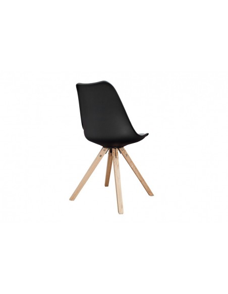 Chaise rétro SCANDINAVIA MEISTERST?CK noir pieds en bois massif