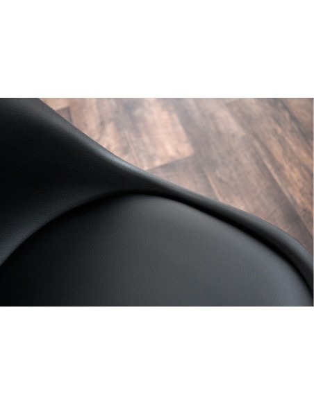 Chaise rétro SCANDINAVIA MEISTERST?CK noir pieds en bois massif
