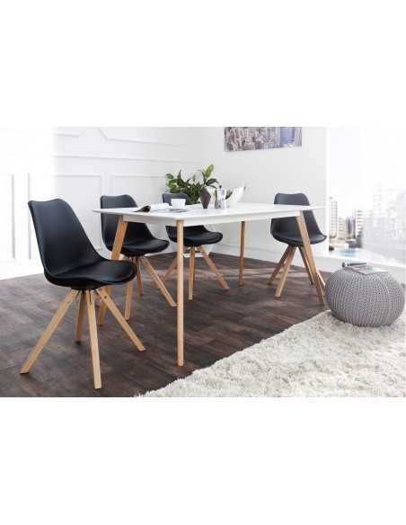 Chaise rétro SCANDINAVIA MEISTERST?CK noir pieds en bois massif