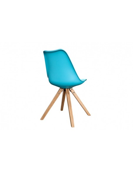 Chaise rétro SCANDINAVIA MEISTERST?CK turquoise avec pieds en bois massif