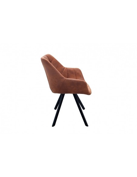 Chaise rétro THE DUTCH COURTURIER marron antique avec piq?res décoratives