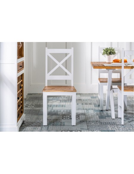Elégante chaise de salle à manger LONG ISLAND manguier de style rustique