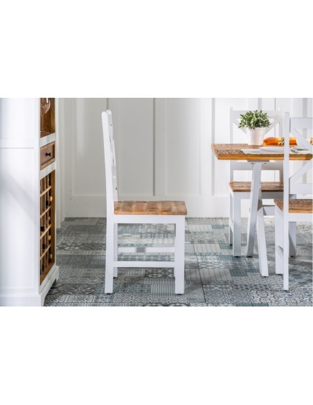 Elégante chaise de salle à manger LONG ISLAND manguier de style rustique