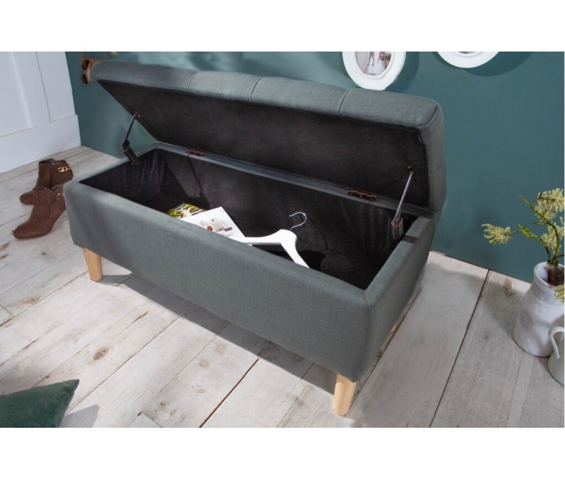 Banc coffre 100cm gris avec espace de...