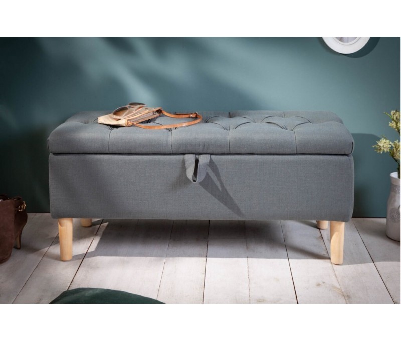 Banc coffre 100cm gris avec espace de...