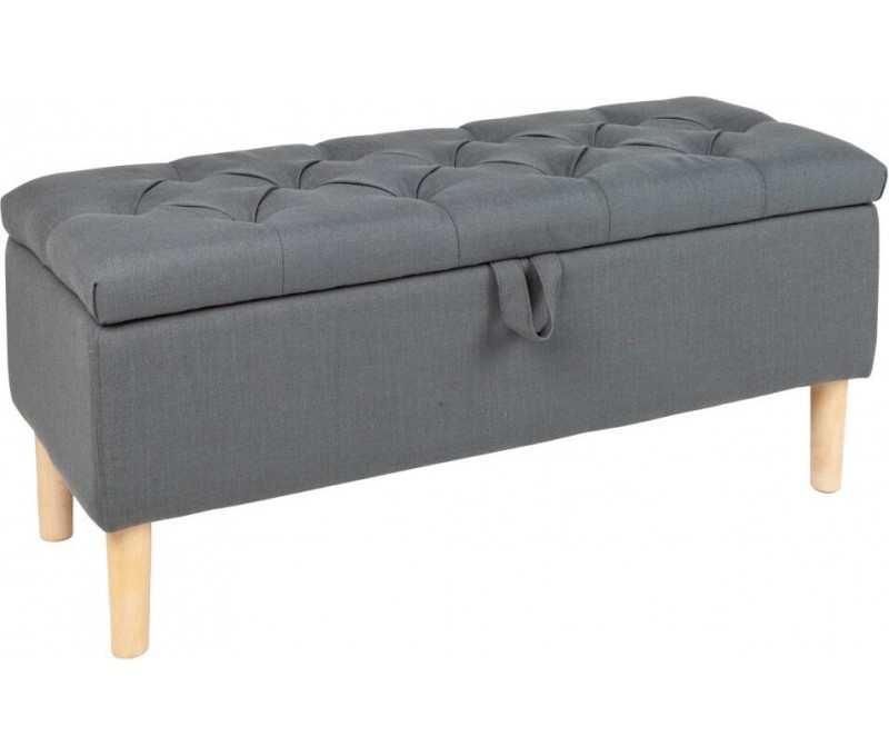 Banc coffre 100cm gris avec espace de...