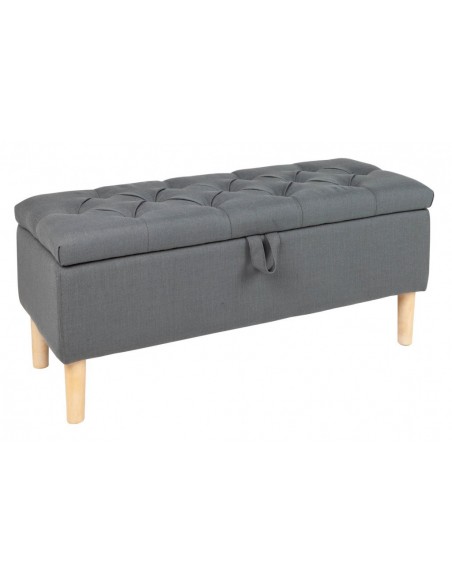 Banc coffre 100cm gris avec espace de rangement