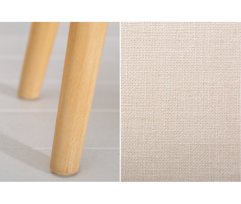 Banc élégant 90cm beige avec accoudoirs