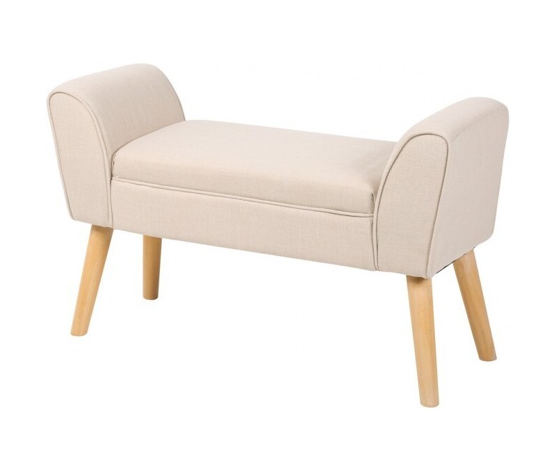 Banc élégant 90cm beige avec accoudoirs