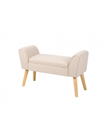 Banc élégant 90cm beige avec accoudoirs