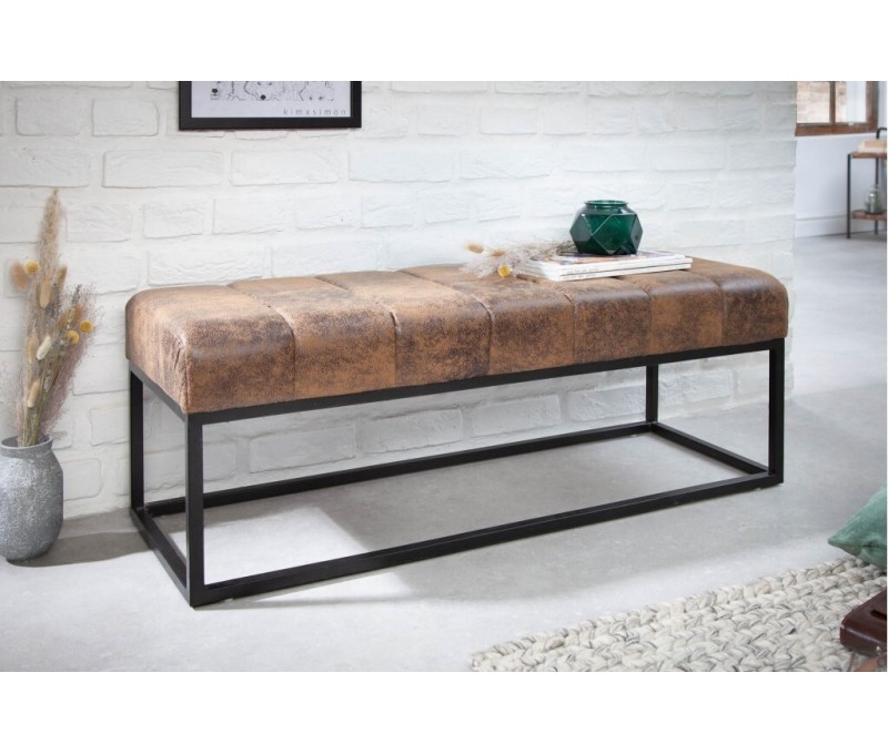 Banc élégant 108cm brun antique cadre...