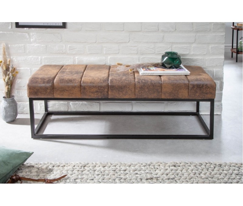 Banc élégant 108cm brun antique cadre...