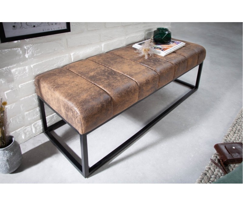 Banc élégant 108cm brun antique cadre...
