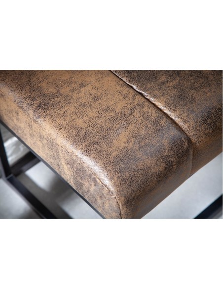 Banc élégant 108cm brun antique cadre noir