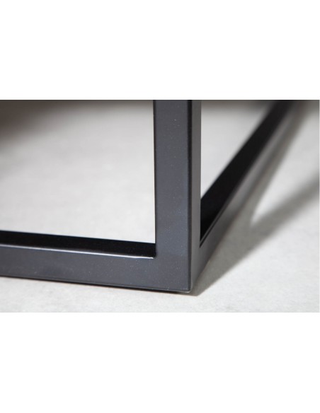 Banc élégant 108cm brun antique cadre noir