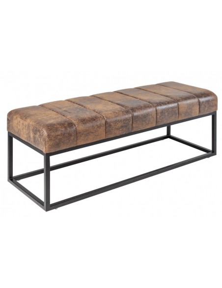 Banc élégant 108cm brun antique cadre noir