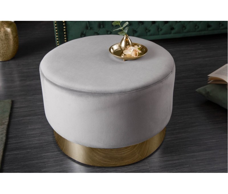 Tabouret élégant 55cm velours argent...