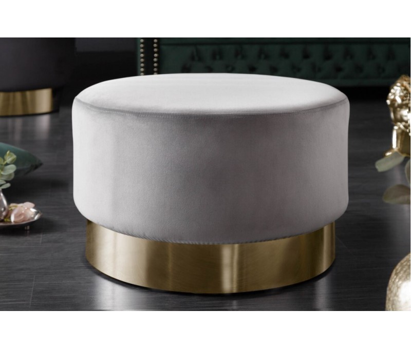 Tabouret élégant 55cm velours argent...