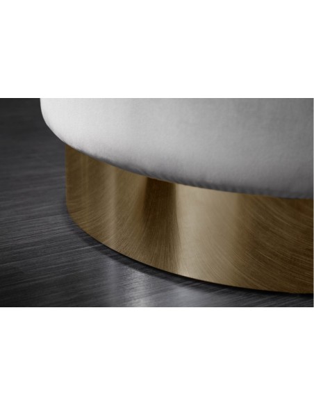 Tabouret élégant 55cm velours argent pied doré