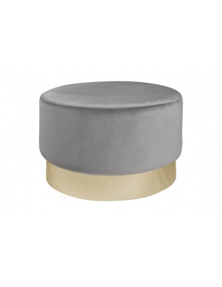Tabouret élégant 55cm velours argent pied doré