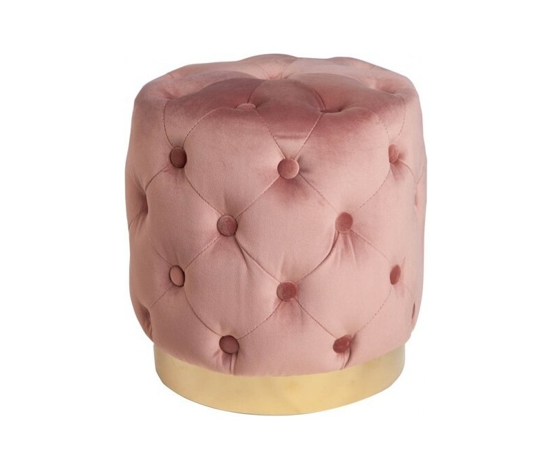 Tabouret BAROCK 37cm velours rose...