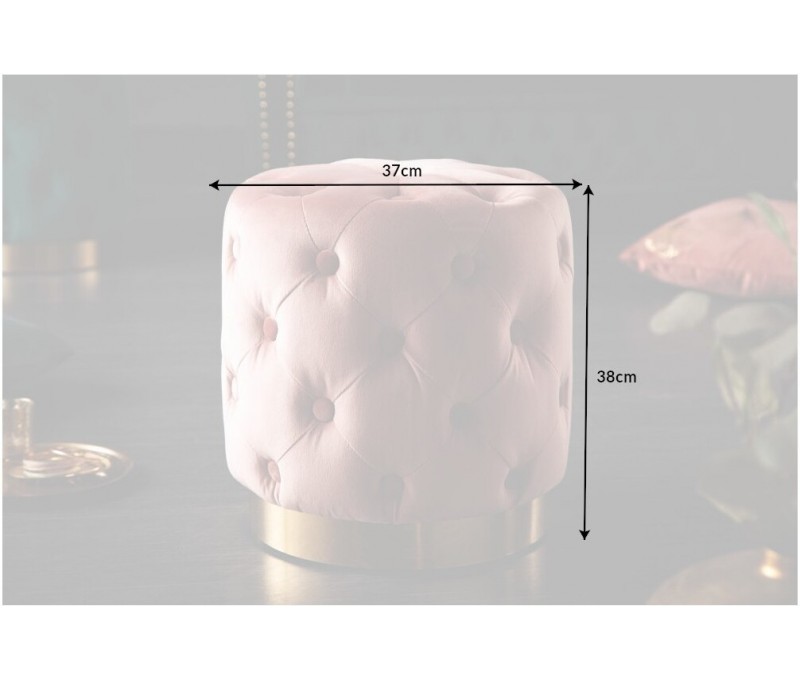 Tabouret BAROCK 37cm velours rose...