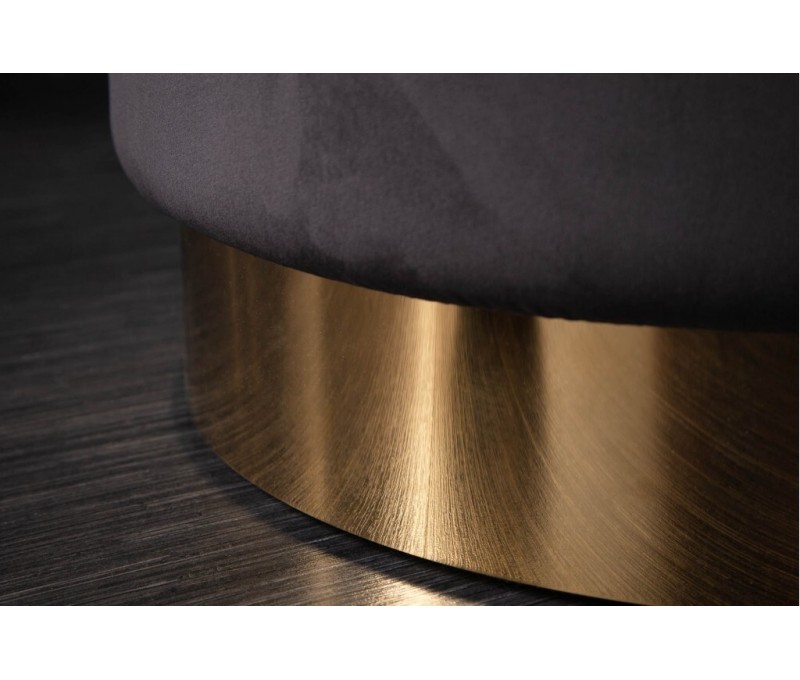 Tabouret velours noir et couleur or 55cm