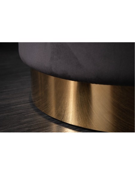 Tabouret velours noir et couleur or 55cm