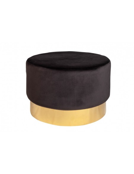 Tabouret velours noir et couleur or 55cm