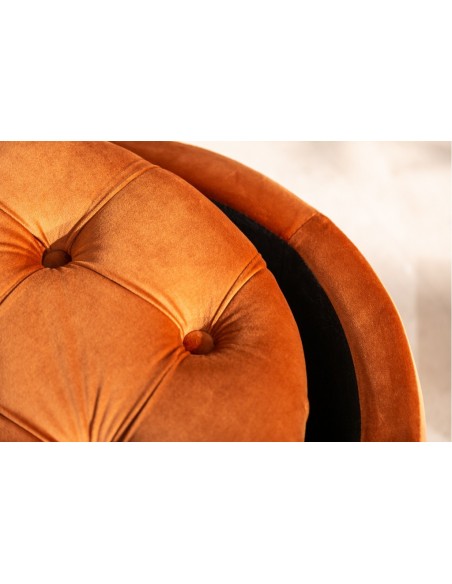 élégante tabouret MODERN 50cm velours orange-bronze